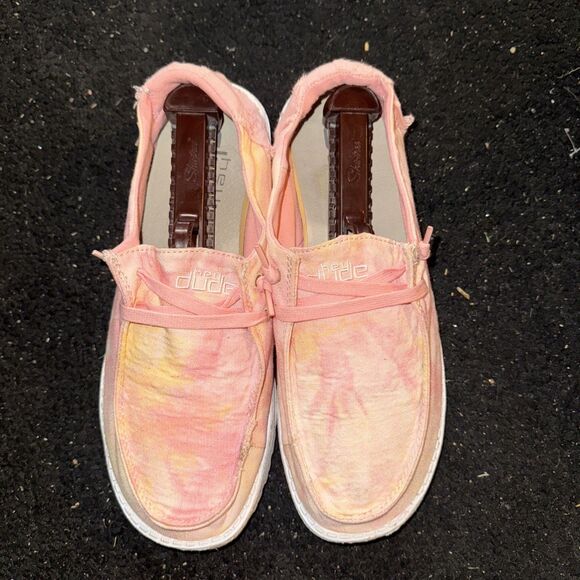 Hey Dude Wendy Tie Dye  Lemon Ombre Women's 9 Pre-loved - Picture 5 of 7